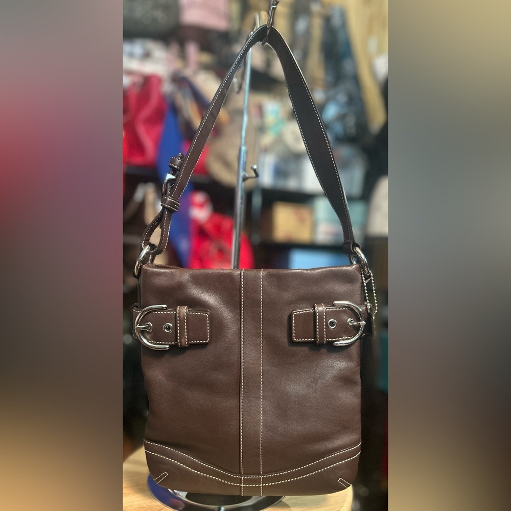 2005 True Vintage Coach All Leather Soho Slim Duffel Shoulder Bag MINT!